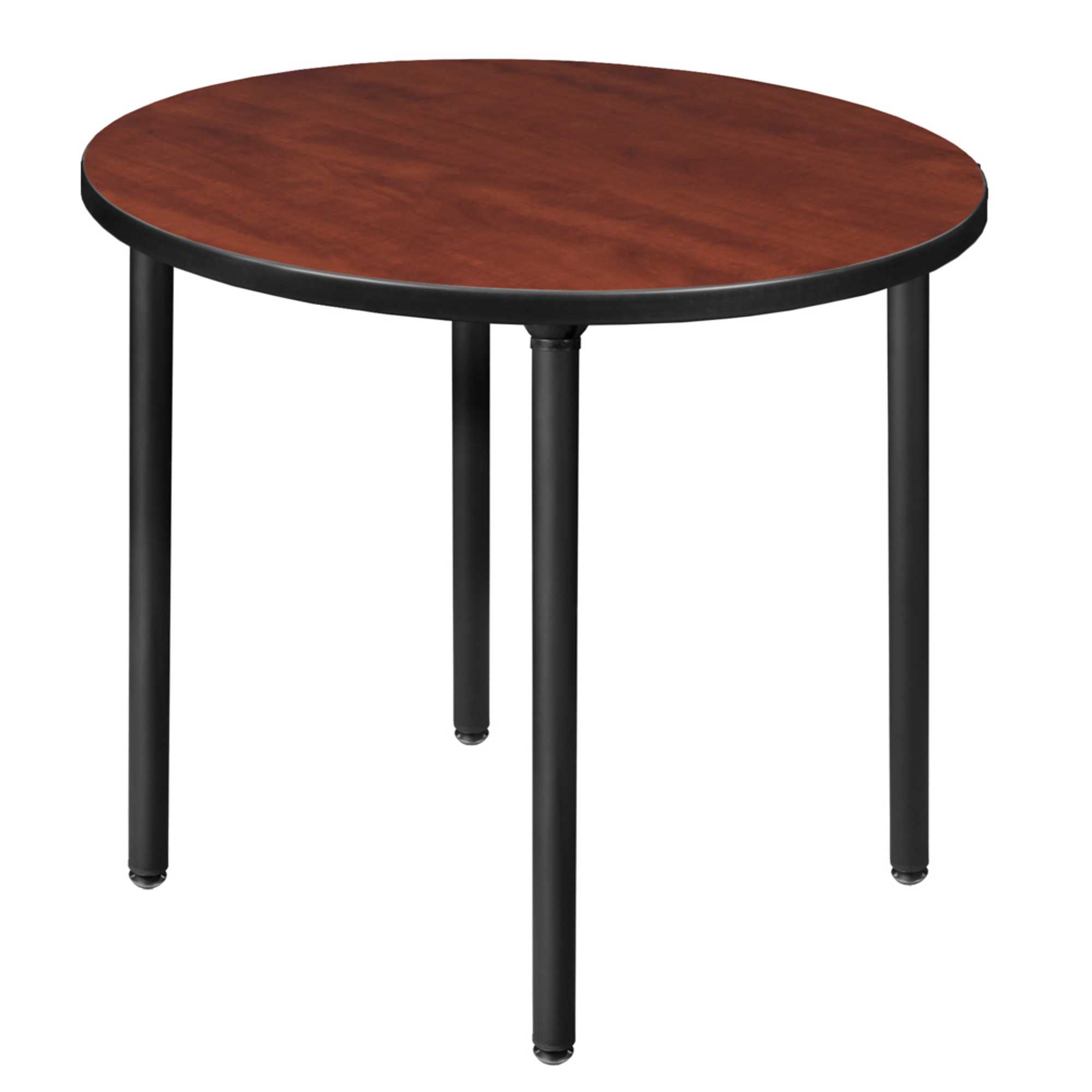 Regency Kee Round Breakroom Table — 30in., Cherry/Maple Top, Black Folding Legs, Model# TBF30RNDCHBK